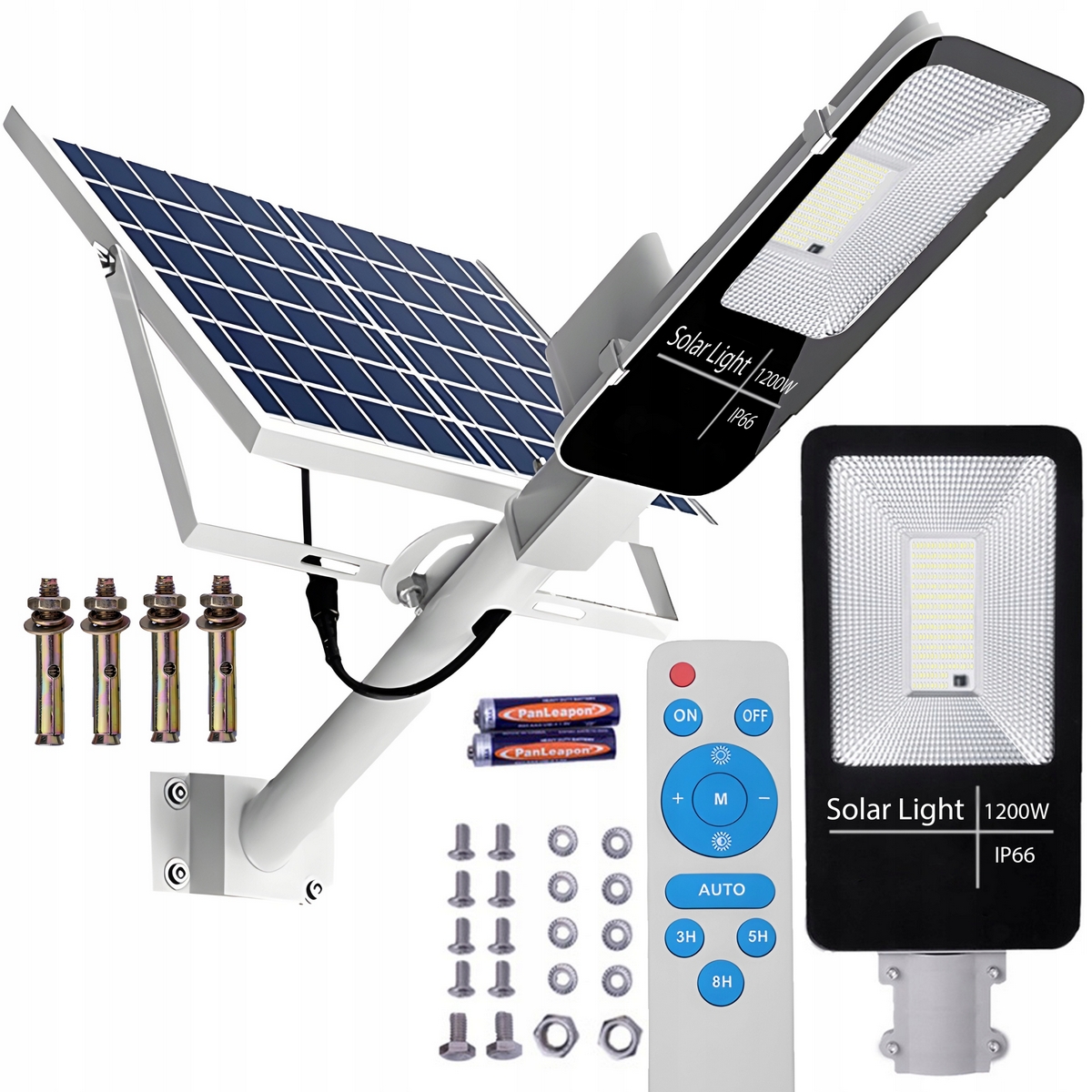 Pouličné svietidlo ARSA GO 1200 W 100 000 lm na batérie, solárne napájanie